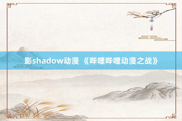 影shadow动漫 《哔哩哔哩动漫之战》